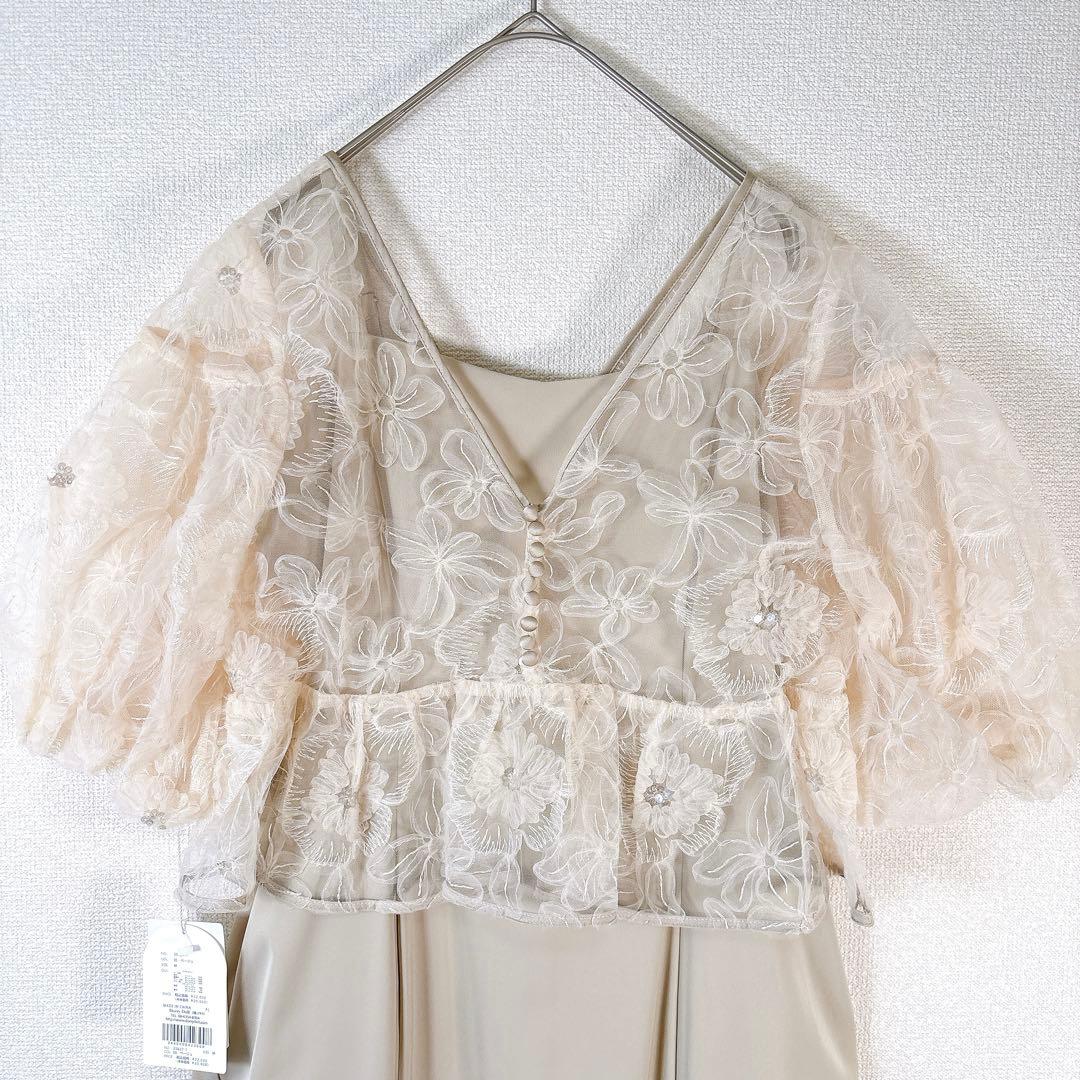 新作✨新品 ドリードール フラッフィーフラワーセットドレス 結婚式 ベージュ M