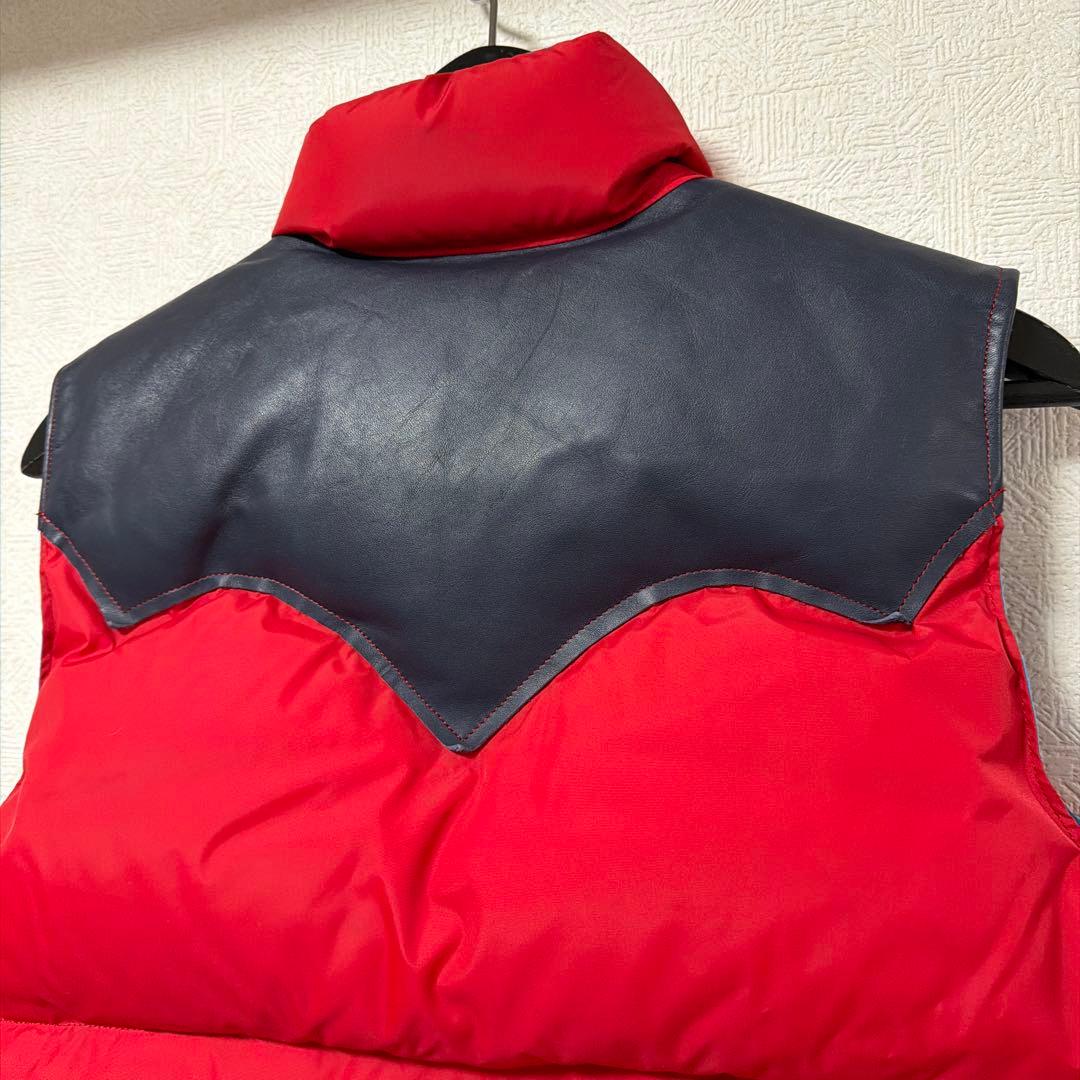 i*e様 極上　ロッキーマウンテン　ダウンベスト　レッド　38 ヨークレザー　ナ