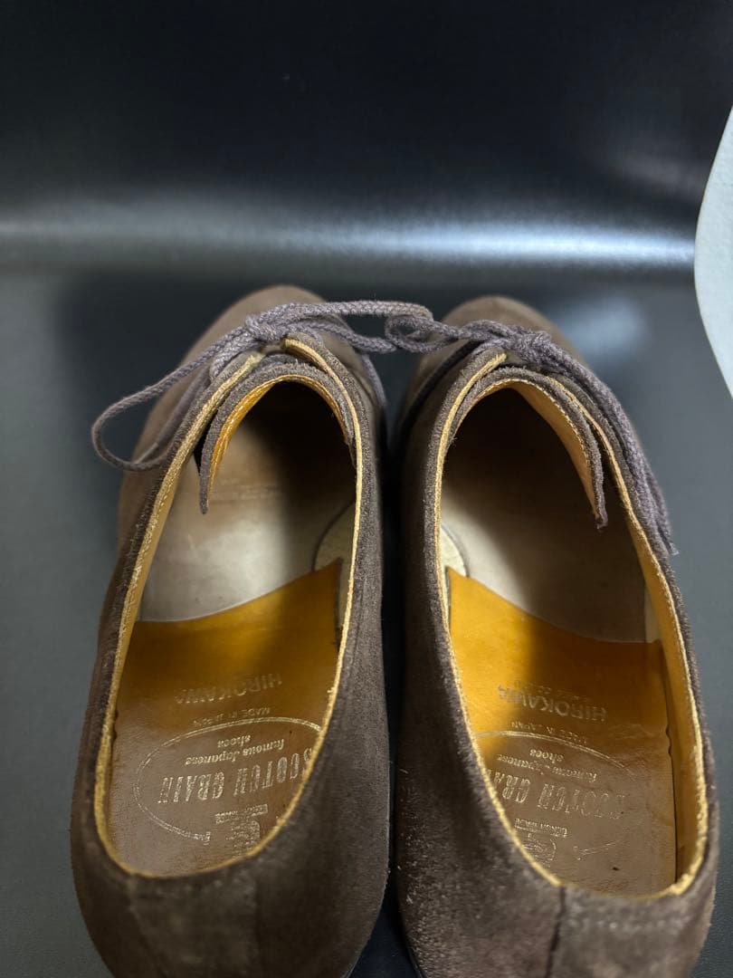 値下げokスコッチグレイン ブラウンスエード 25.5cm 革靴 シューツリー付