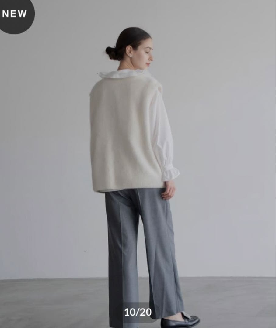 【新品未使用タグ付】OHGA 梳毛パンツ ワイドパンツ グレー M