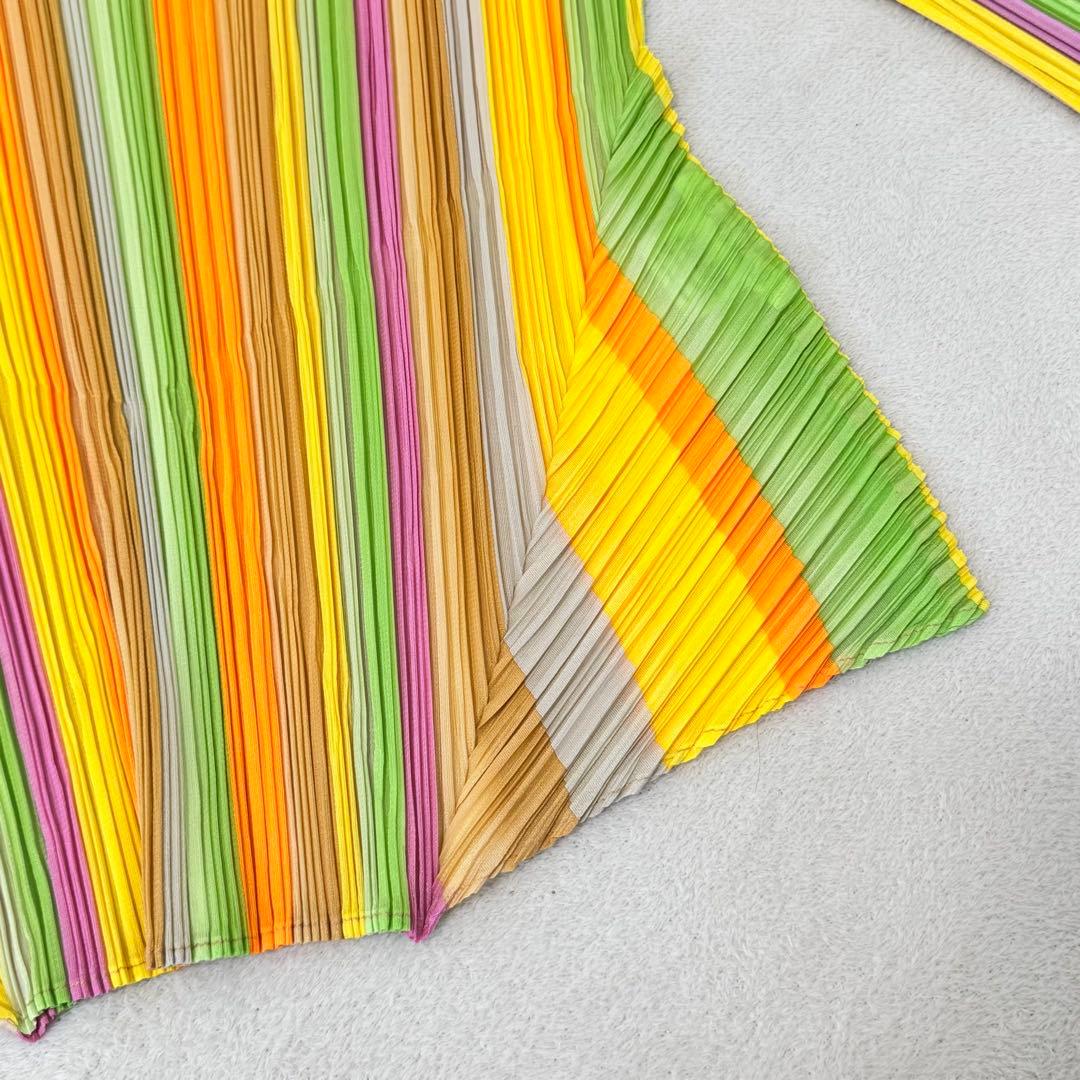 極美品✨PLEATS PLEASE 斜めプリーツ　変形　レインボー　チュニック