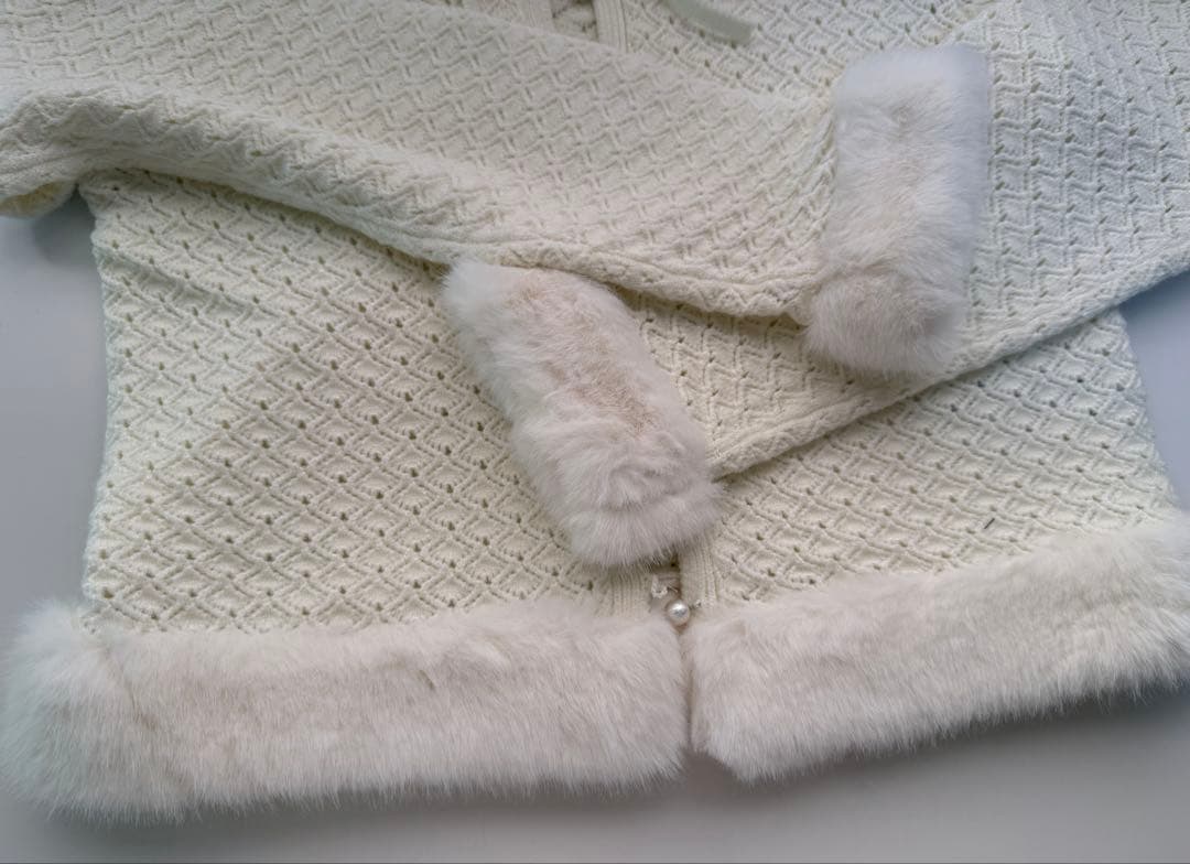 FUR FUR エコファートリムカーディガン