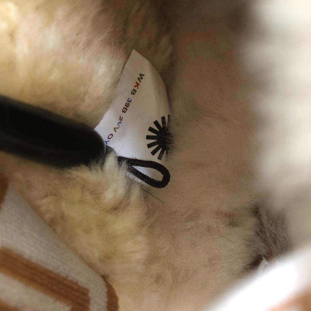 アッグUGG ムートンブーツ ベージュ　23厚底　スリッポン　Funkette