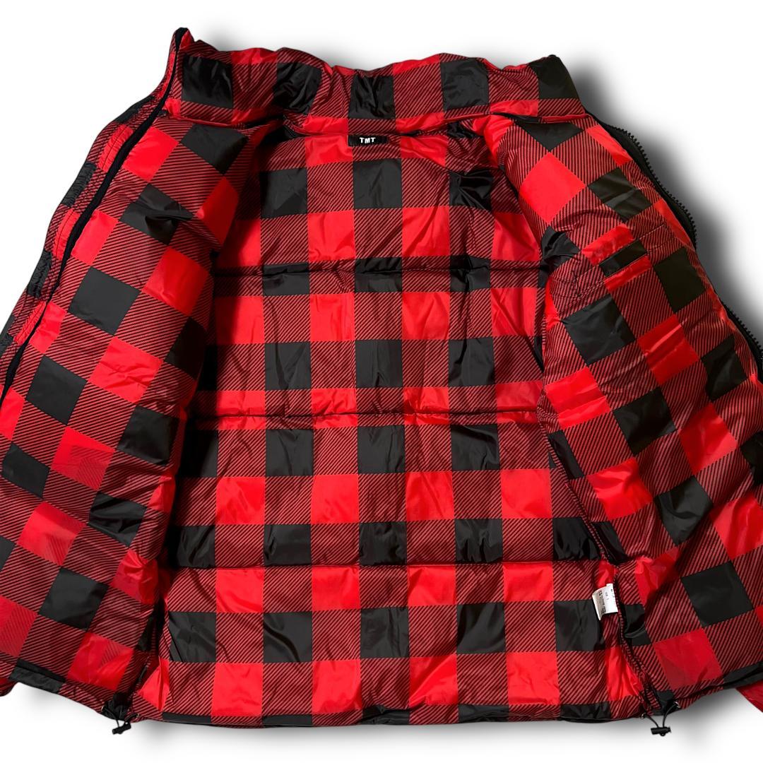 L 定8.8万 TMT ティーエムティー ダウンジャケット ブルゾン チェック柄
