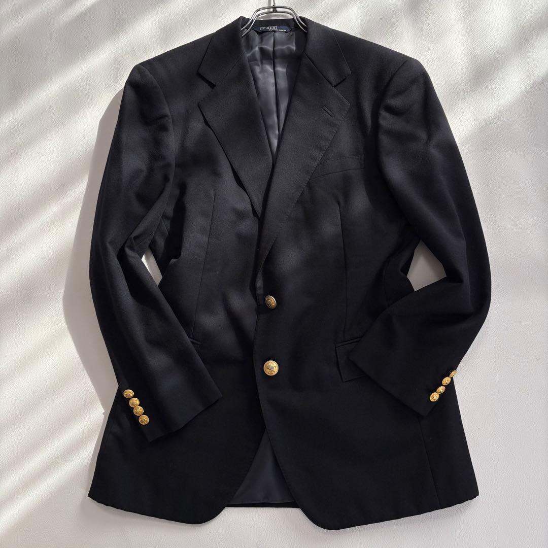 ポロバイラルフローレン XLサイズ 金ボタン テーラードジャケット 紺ブレ
