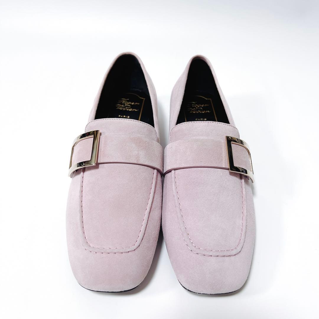 《極美品》ロジェヴィヴィエ スエードローファー パンプス バックル ピンク 36