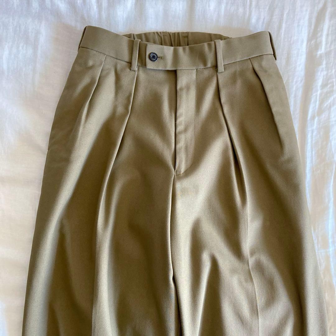 スーツ ORGANIC COTTON DOUBLE PLEATED TROUSERS