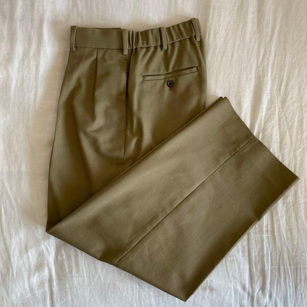 スーツ ORGANIC COTTON DOUBLE PLEATED TROUSERS