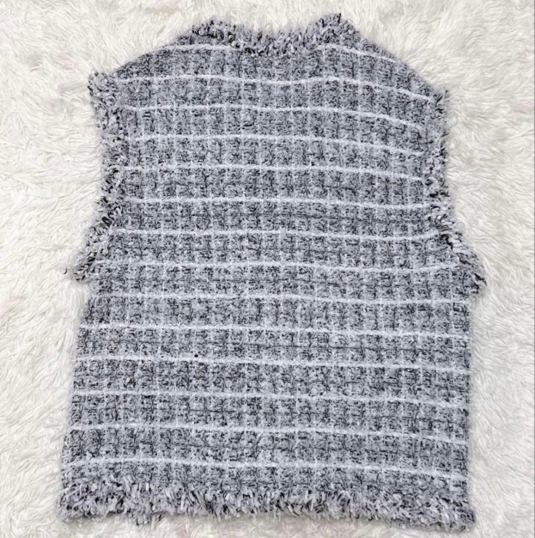 ユナイテッドアローズ ミックスチェック ツイード ニットベスト ジレ