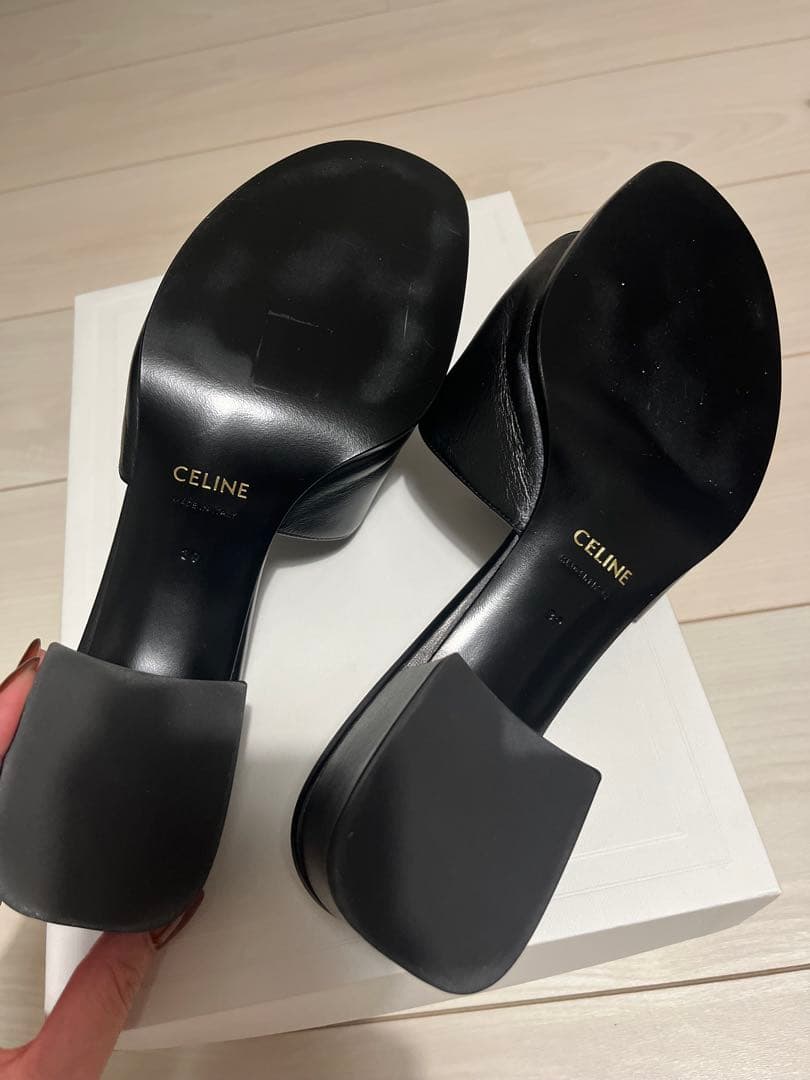 【新品　未使用】CELINE ラムスキン ブラックミュール　サイズ39インチ