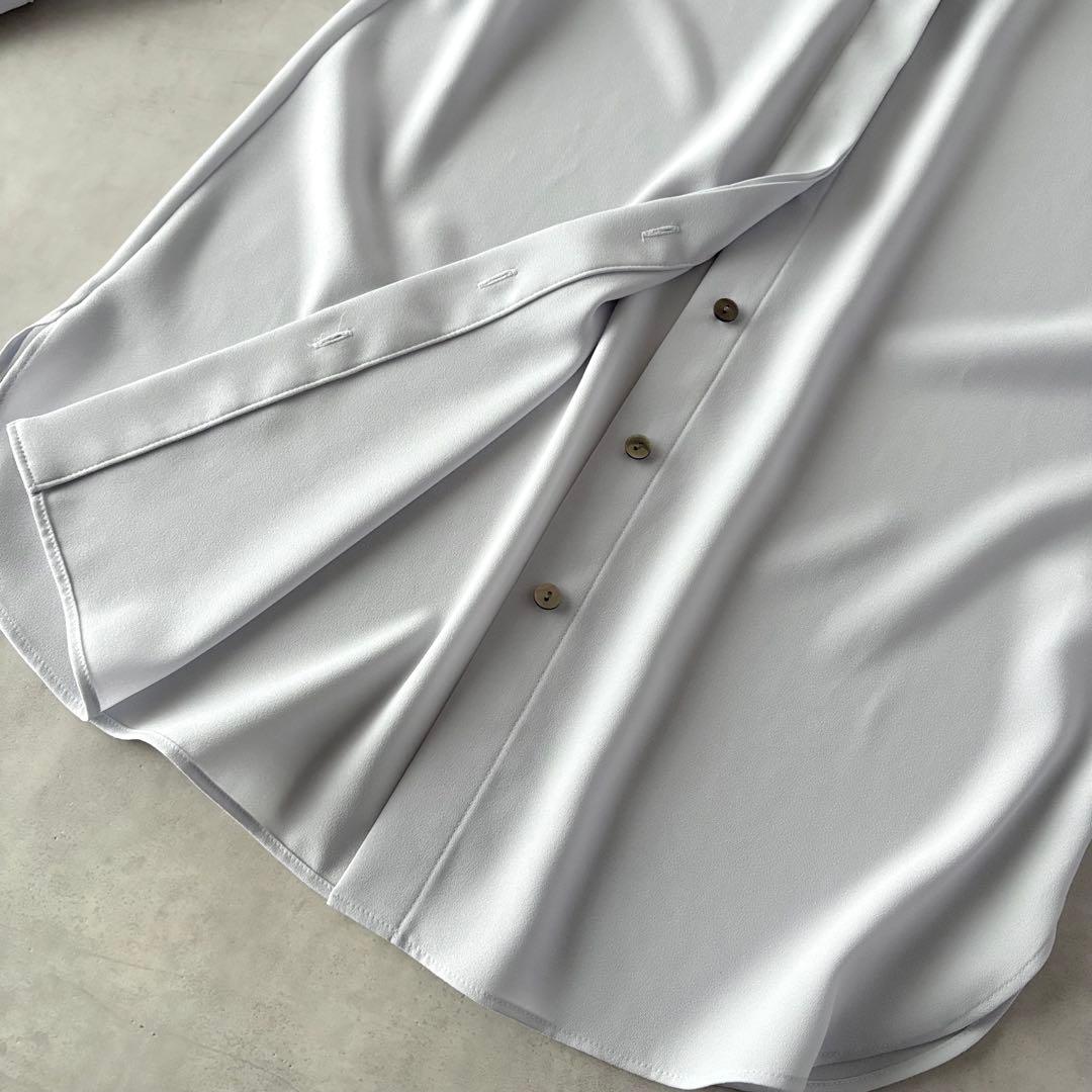 極美品　セオリー　長袖　ジョーゼット　タイブラウス　アイス