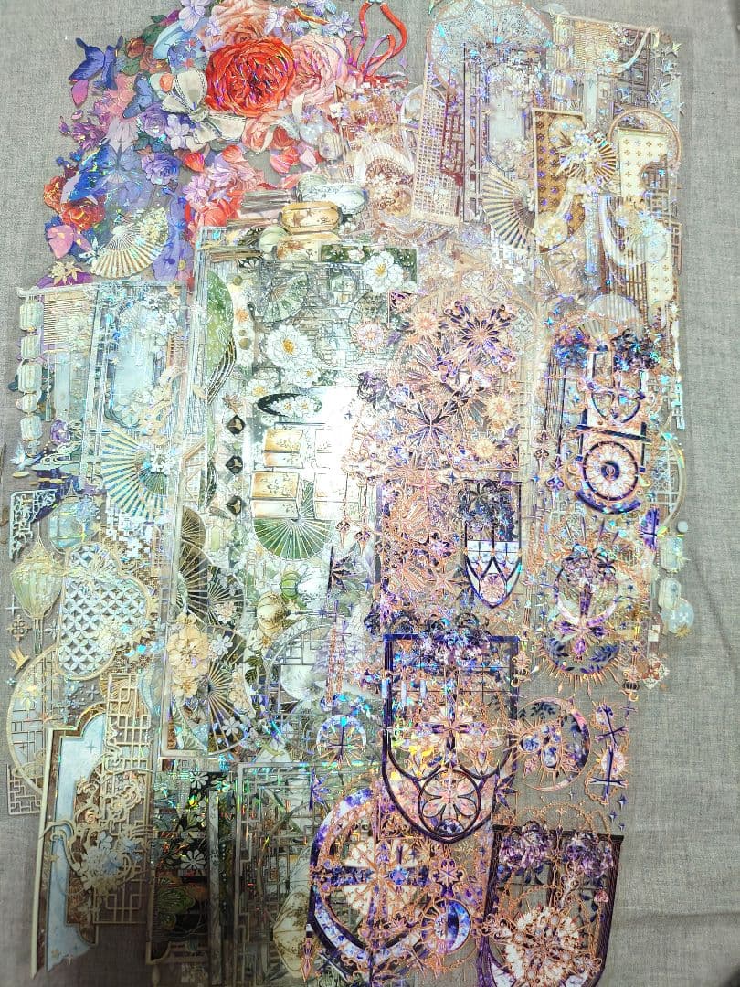 【装飾】海外　マステ　装飾系　6〜7cm分厚さ　貝殻光マスキングテープ切り売り