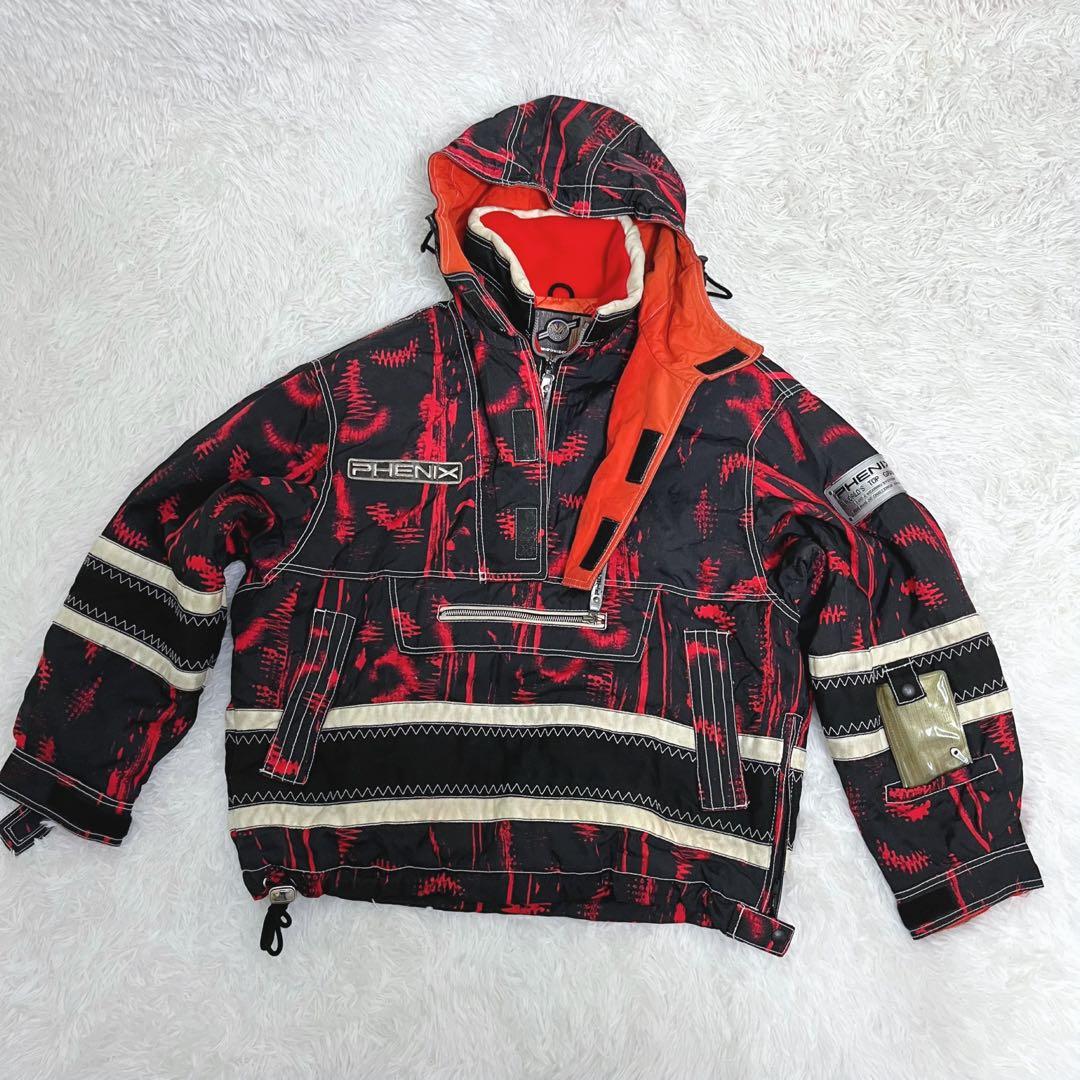 レトロ 90s フェニックス スキーウェア 上下M レッドブラック スキースノボ