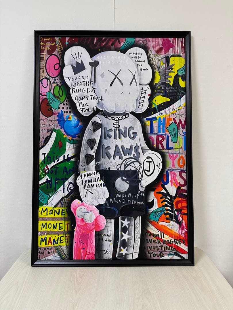 No.311フレーム付きキャンバスアート　ブランドアートポスター　KAWS