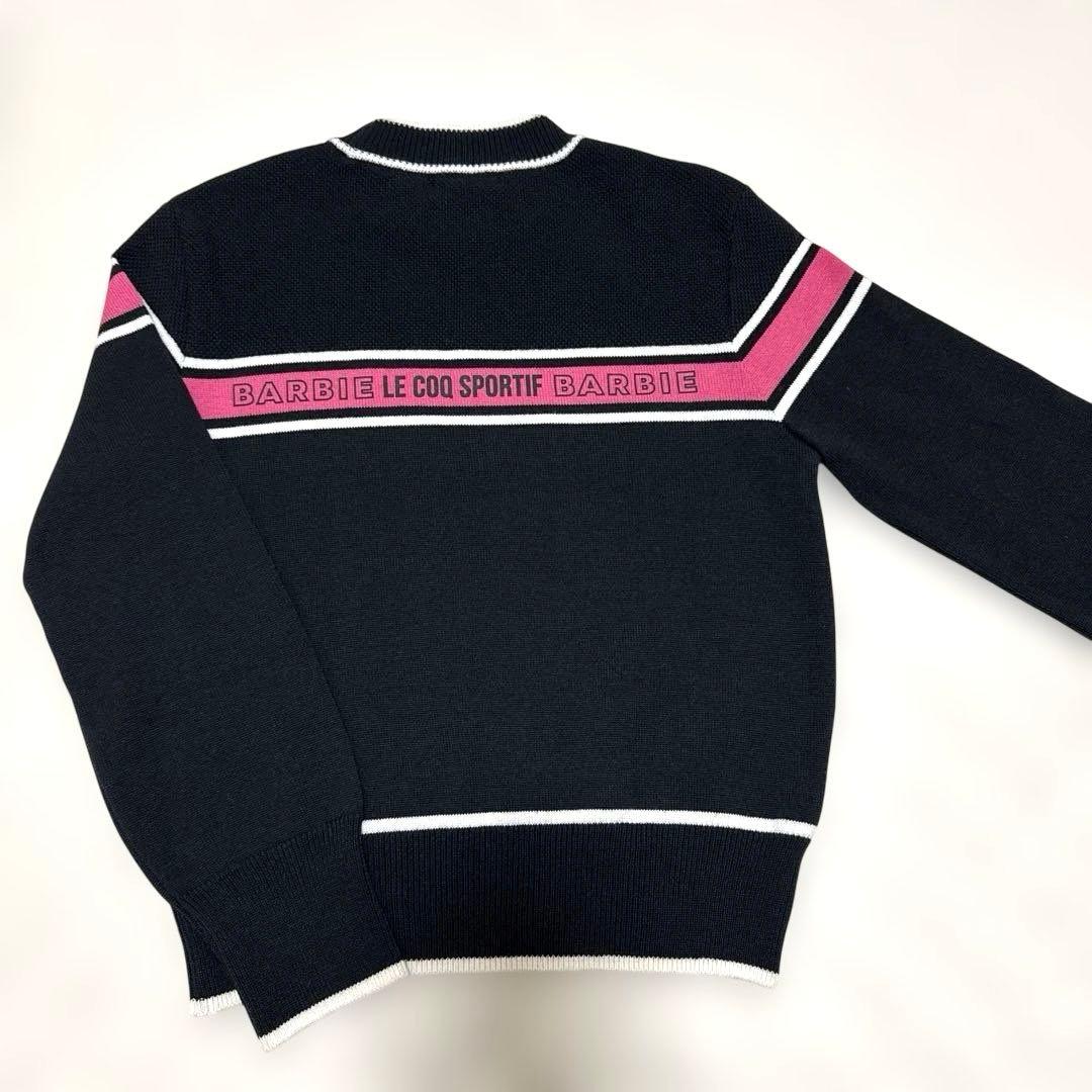 デサント製　バービー　ルコックコラボ　ラインセーター　L ブラック　ピンク