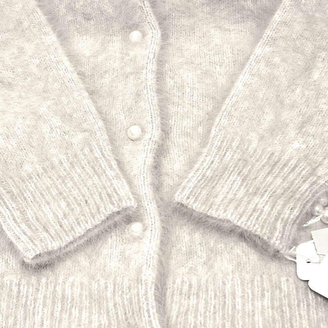 訳あり　新品タグ付き　高級ブルーフォックス100％　ニット　カーディガン　M-L