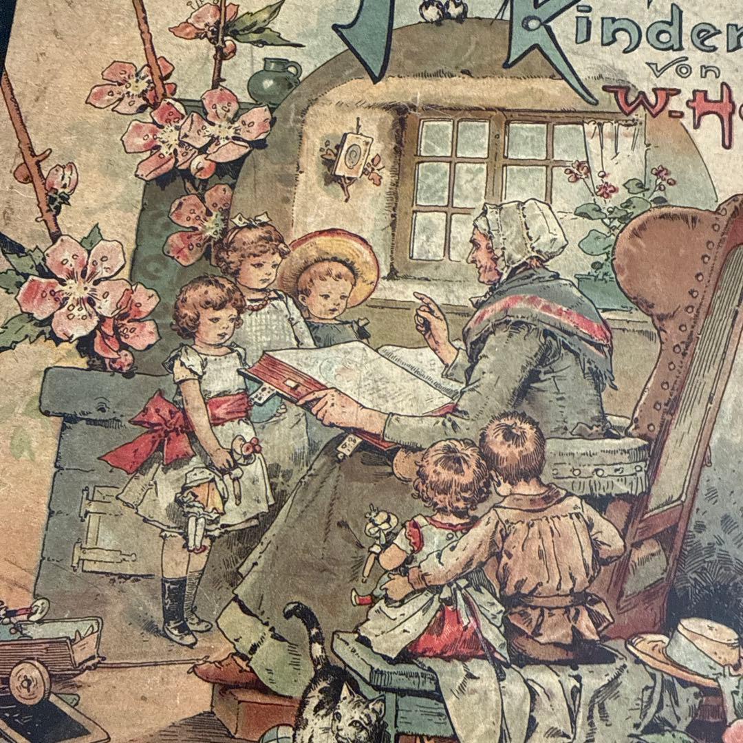 稀少1880年アンティーク美しい絵本ドイツ語　洋書　古書ジャンクジャーナル児童書