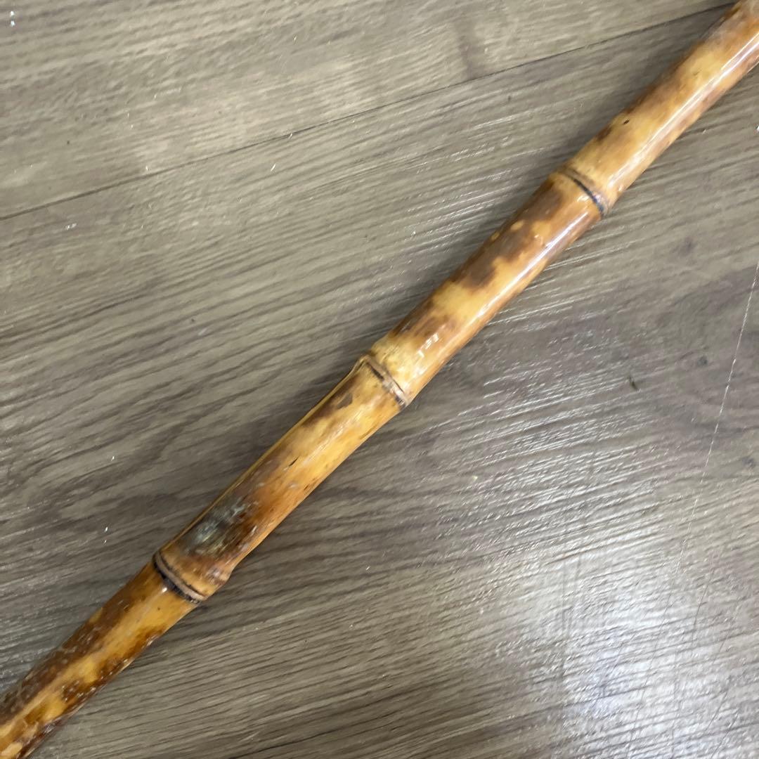 B-2 天然素材 根竹 ステッキ 杖 一本杖 アンティーク レトロ 根曲がり竹
