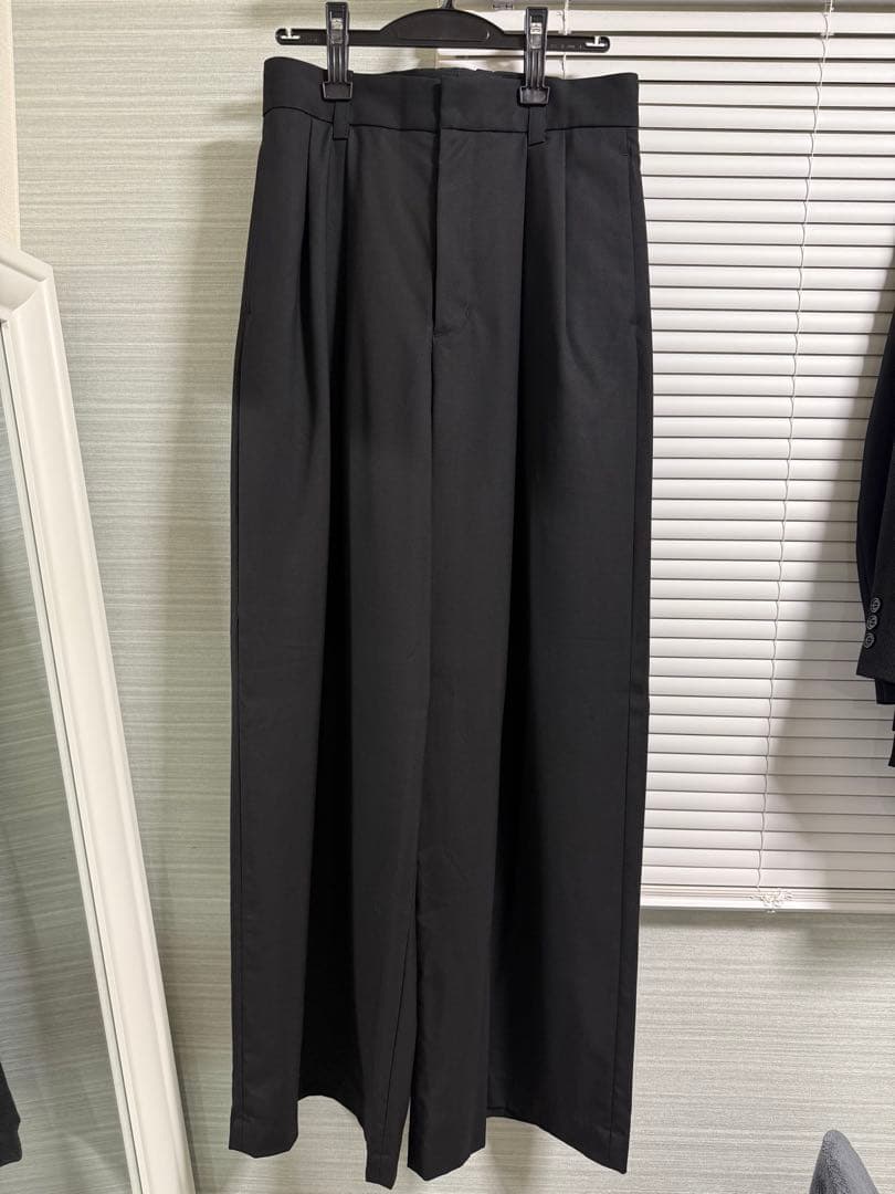 【lapiis】 TWO TUCK WOOL WIDE TROUSERS