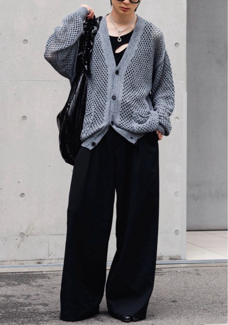 【lapiis】 TWO TUCK WOOL WIDE TROUSERS