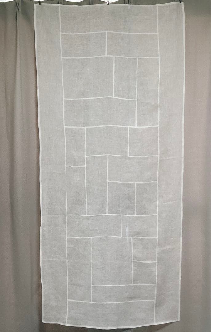 ポジャギ　153×71 オフホワイトリネン　No.206 大判サイズ