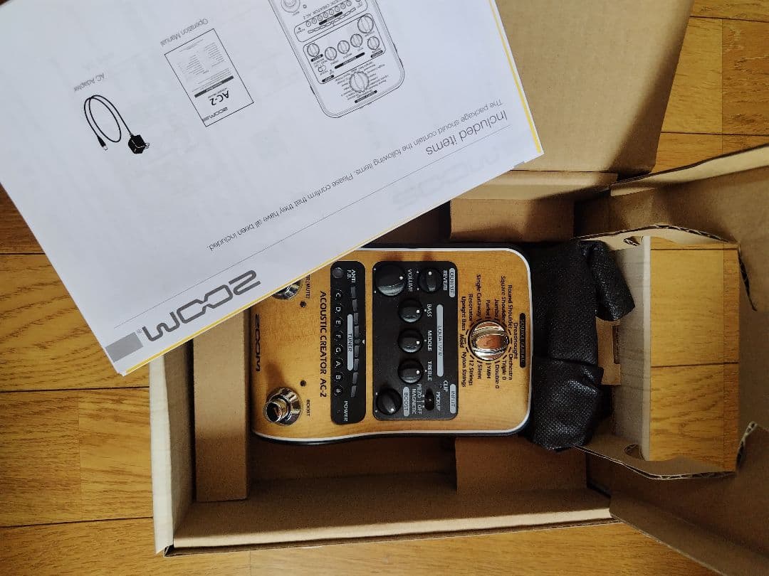 ほぼ未使用品 ZOOM AC-2 アコースティックギター用 プリアンプ