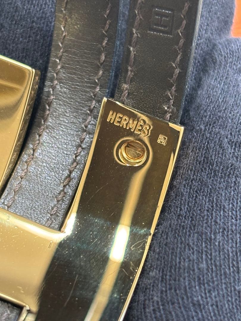 HERMES エルメス プスプス ブレスレット ゴールド レザー