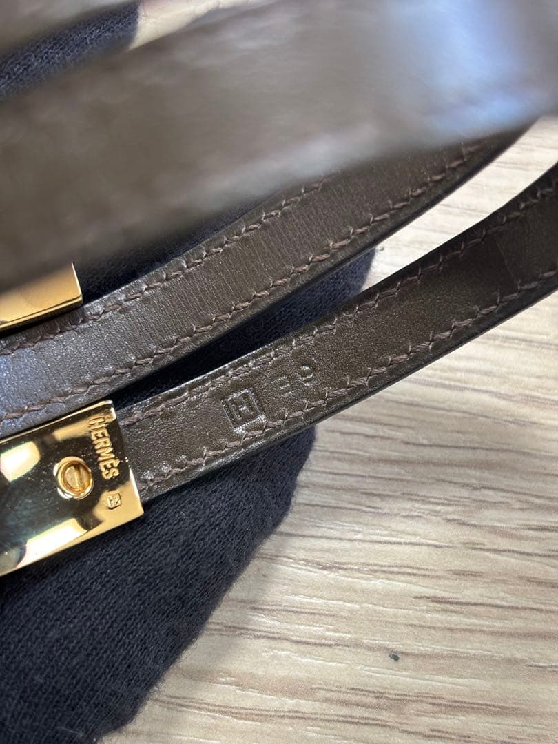 HERMES エルメス プスプス ブレスレット ゴールド レザー