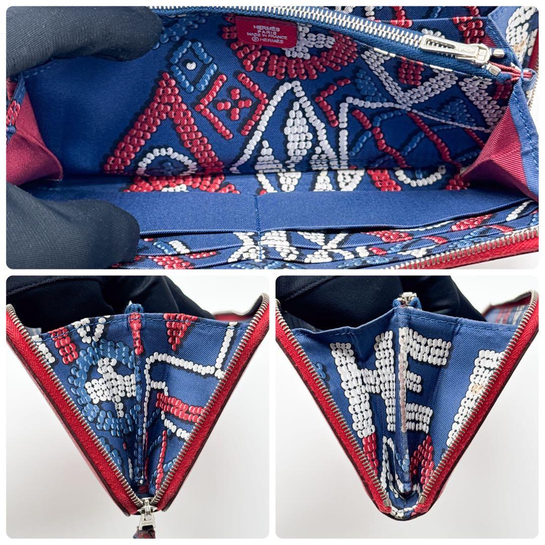 エルメス アザップ シルクイン ロング 財布 赤 アザップ ジップ ジッピー