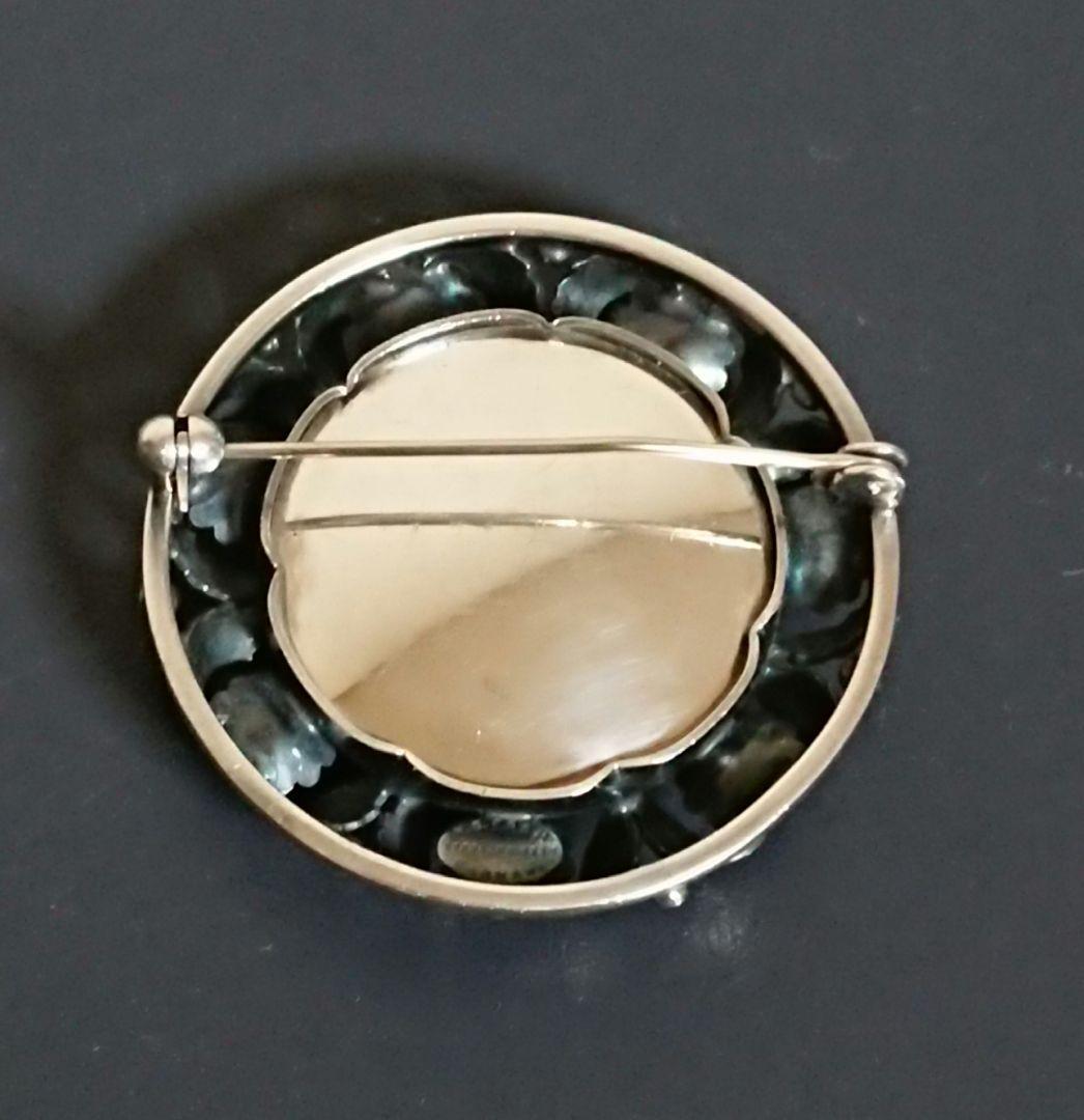 ひ*。様 ヴィンテージ N.E.FROM シルバー アンバー ブローチ デンマー