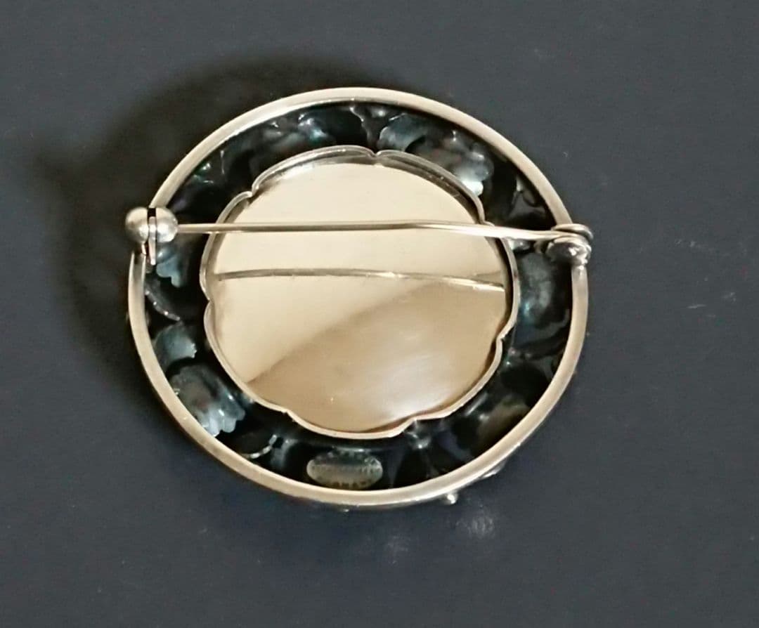 ひ*。様 ヴィンテージ N.E.FROM シルバー アンバー ブローチ デンマー