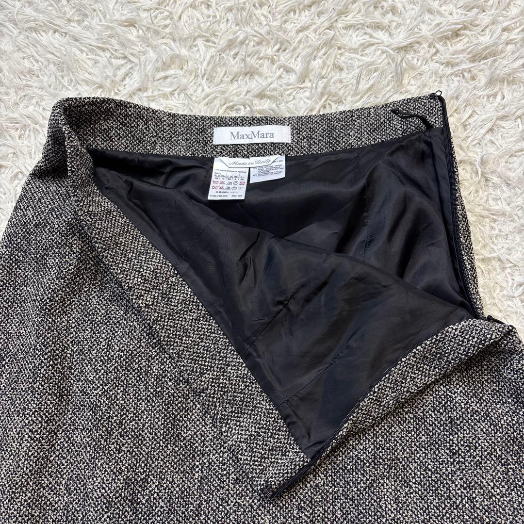 希少☆【マックスマーラ】白タグ　ツイード　ダブルフェイス　スカートスーツ　J38