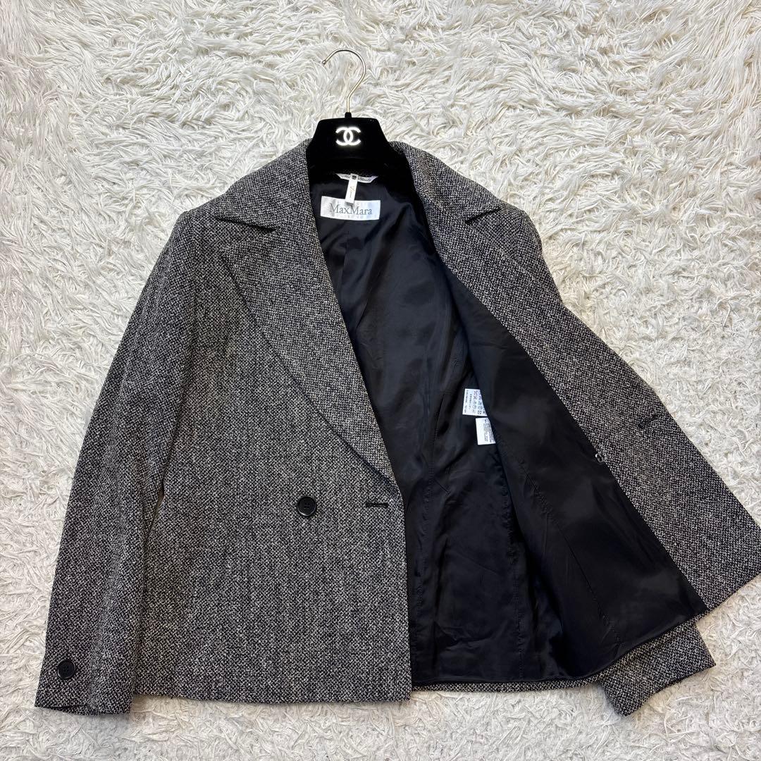 希少☆【マックスマーラ】白タグ　ツイード　ダブルフェイス　スカートスーツ　J38