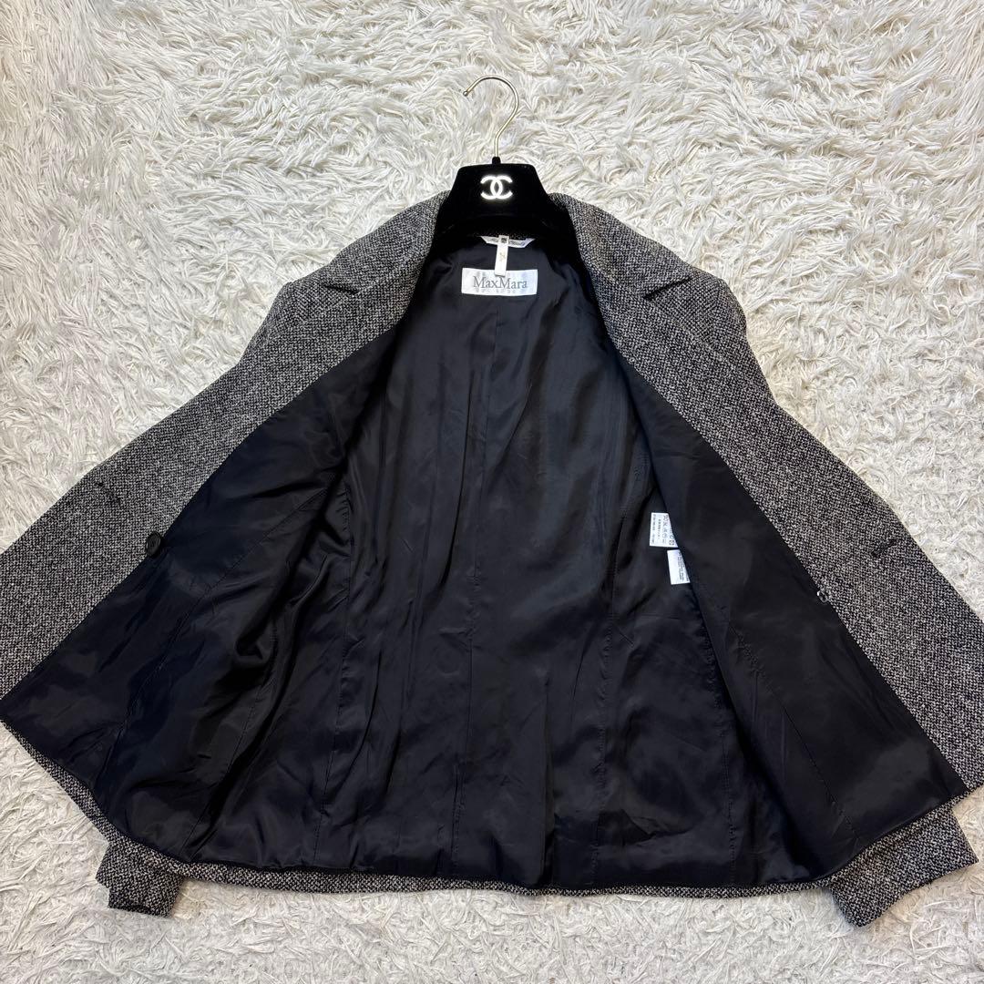 希少☆【マックスマーラ】白タグ　ツイード　ダブルフェイス　スカートスーツ　J38