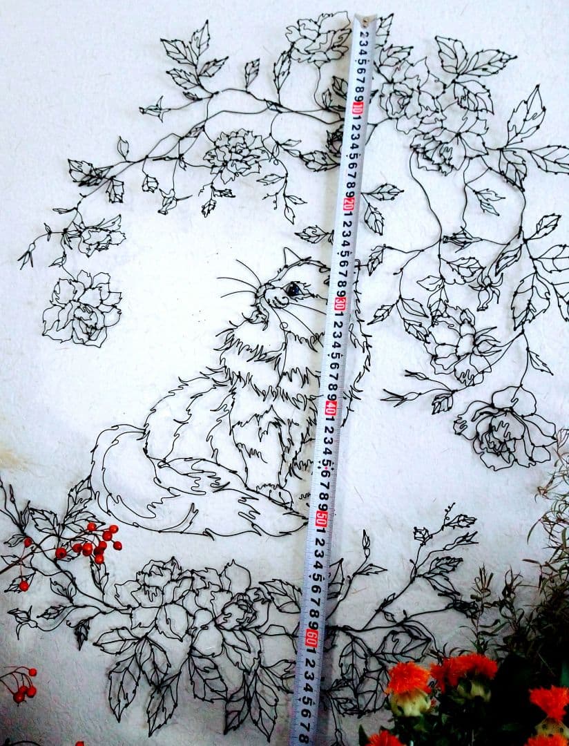 そらページ　つる薔薇　猫　（小鳥追加）