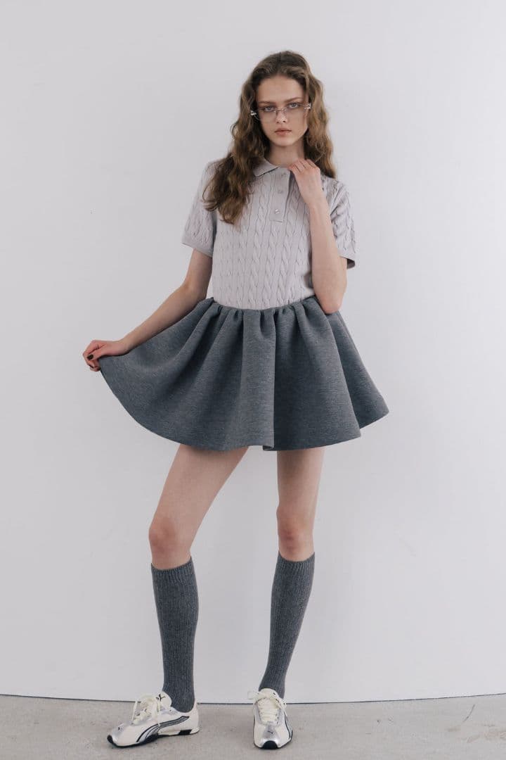 THE TOE Alster Skirt gray Mサイズ