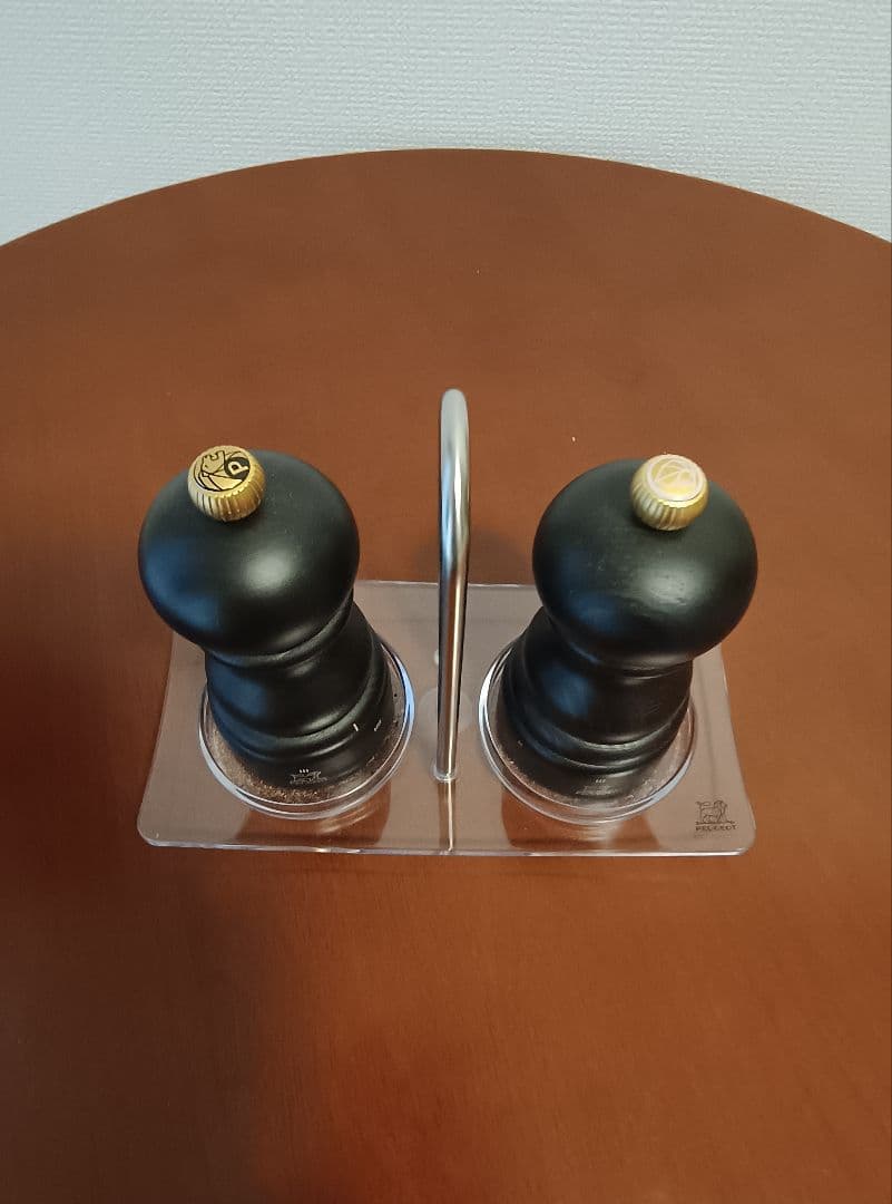 PEUGEOTプジョー ソルトミル12cm チョコ ペッパーミル トレイセット