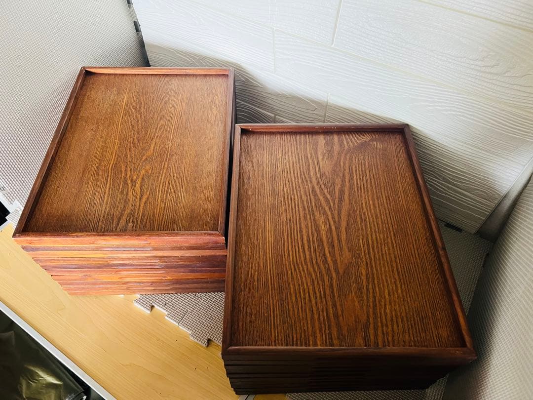 KA48☆お盆☆20枚セット 木製 トレー お膳 和風 レトロ