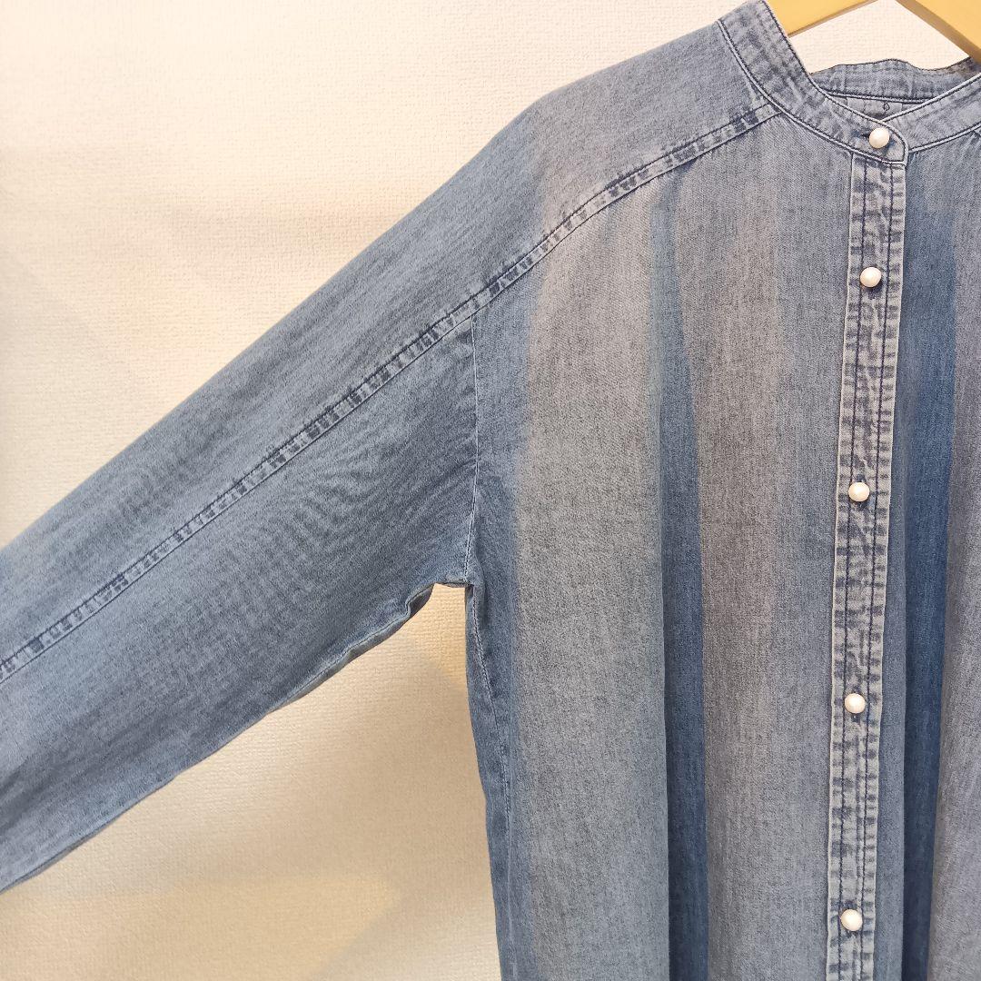 新品タグ付 パシオーネ カフネ デニム シャツ パール釦 Mサイズ Mal.