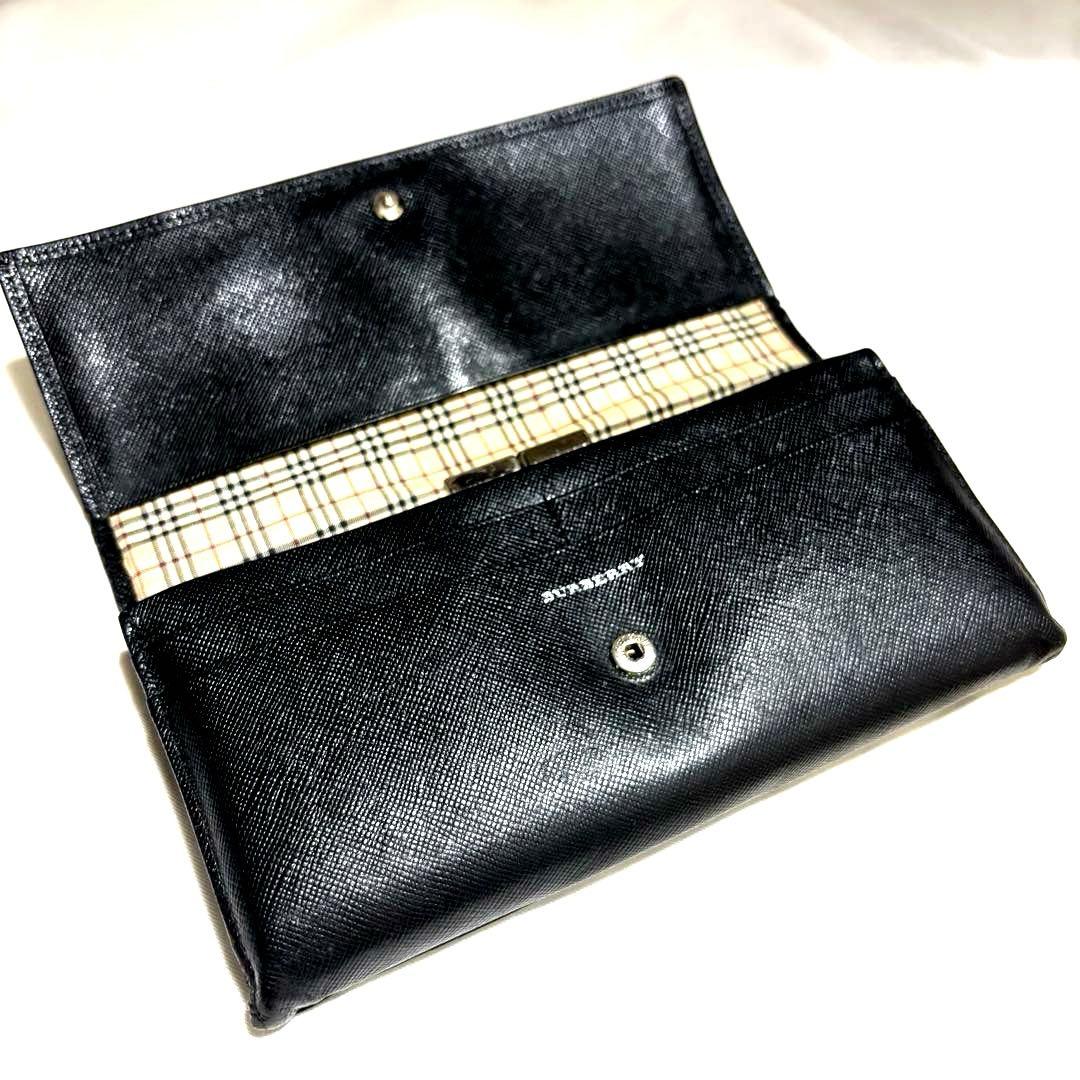 あちょら様　BURBERRY◆バーバリー ◆黒ブラック◆ノバチェック◆長財布