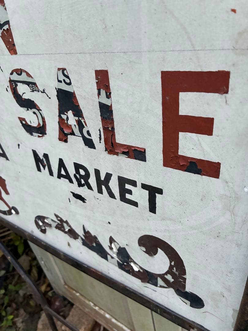 アンティーク　大きな　サイン　プレート　立て　看板　道路　標識　広告　アメリカ