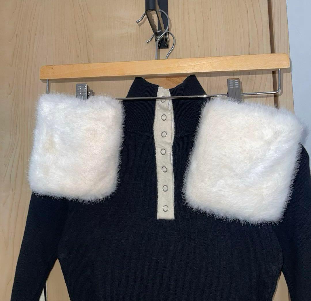 【正規品】ANDMARY Zoe fur mini dress