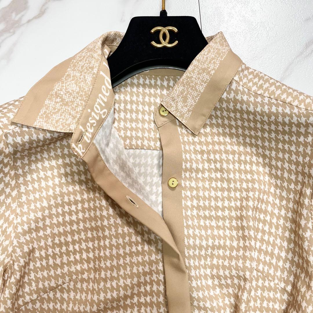 未使用級✨グレースコンチネンタル ハウンドトゥースプリントワンピース 近年