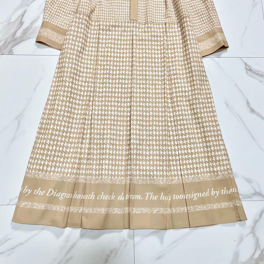 未使用級✨グレースコンチネンタル ハウンドトゥースプリントワンピース 近年