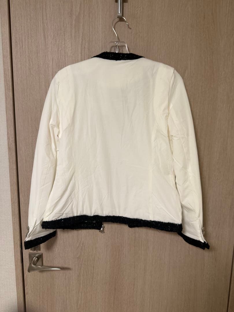 FairLiar ホワイト ブラック ジャケット　ツイード　ダウン