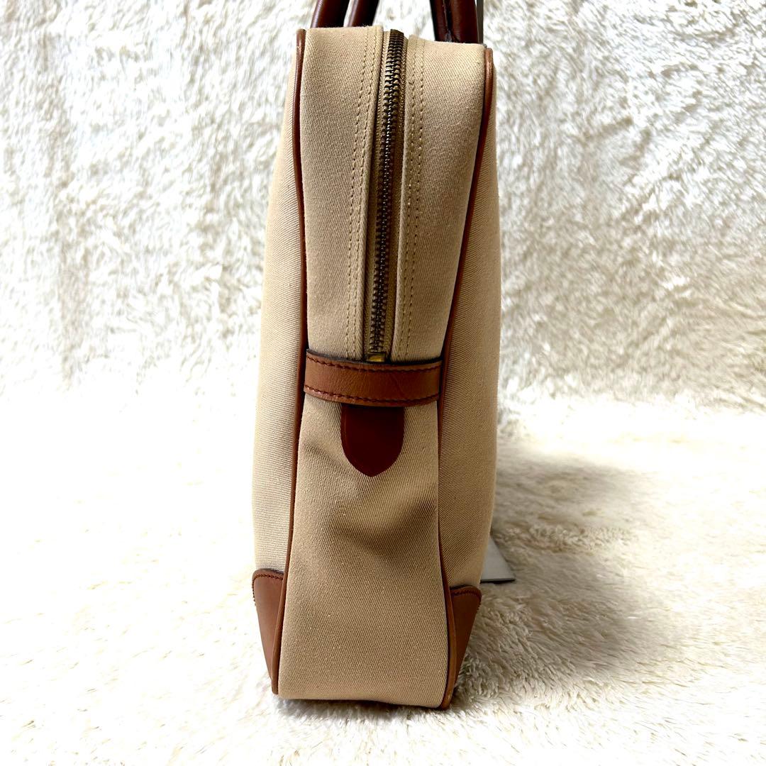 希少✨ポロラルフローレン　ビジネスバッグ サファリシリーズ コットンツイル　牛革