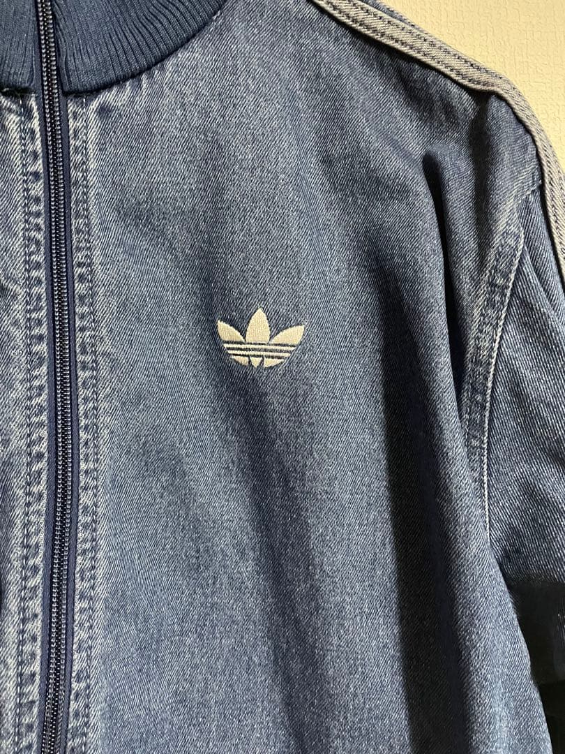 adidas ファイヤーバードトラックジャケット　デニム　ブルー