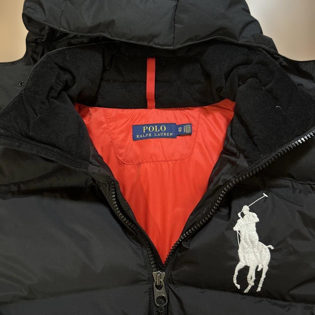 ラルフローレン ビッグポニー ダウンジャケット 刺繍ロゴ ブラック