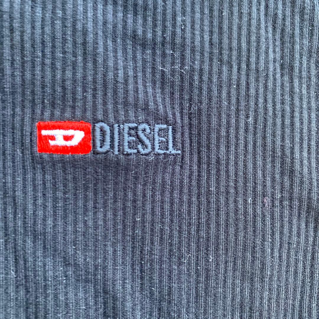 DIESEL ディーゼル Dロゴ　ロングカットソー　ブラック　M