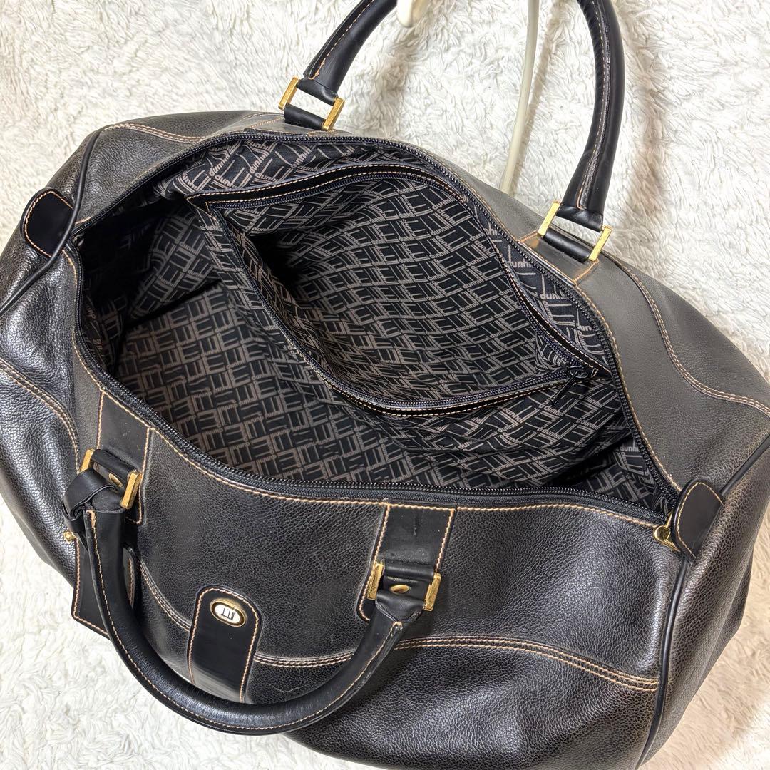 良品✨ダンヒル ボストンバッグ レザー ゴールド金具 大容量　ブラック